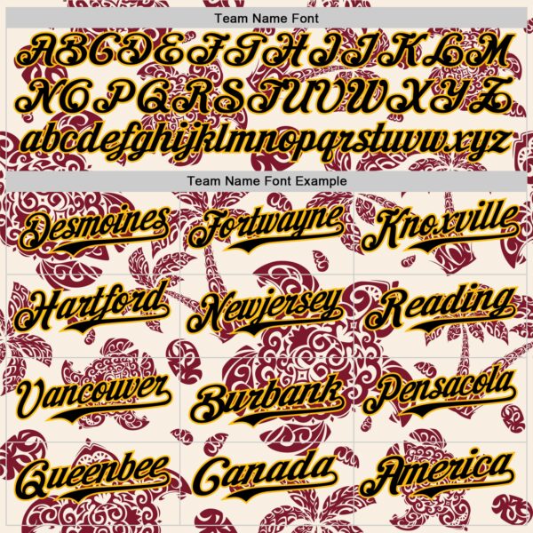 Custom Cream Black Crimson-Gold 3D Polynesian Style Palm Trees Islander Authentic Baseball Jersey