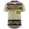 Custom Green Black-Gold 3D Polynesian Style Islander Authentic Baseball Jersey