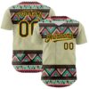 Custom Green Black-Gold 3D Polynesian Style Islander Authentic Baseball Jersey