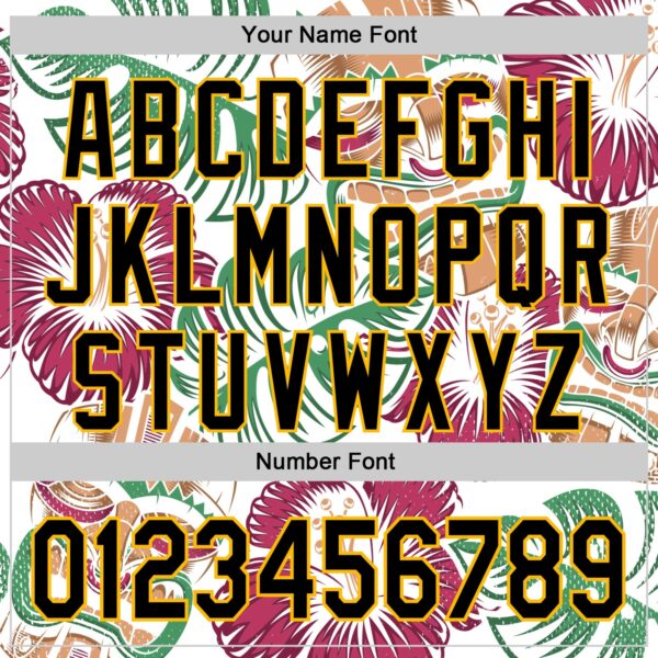 Custom White Black-Gold 3D Polynesian Style Tiki Culture Palm Leaves Islander Authentic Baseball Jersey