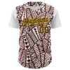 Custom White Black Brown-Gold 3D Polynesian Style Islander Authentic Baseball Jersey