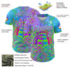 Custom Blue Medium Purple-Ice Blue 3D Pattern Design Trippy Magic Mushrooms Skull Authentic Baseball Jersey