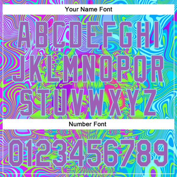 Custom Blue Medium Purple-Ice Blue 3D Pattern Design Trippy Magic Mushrooms Skull Authentic Baseball Jersey