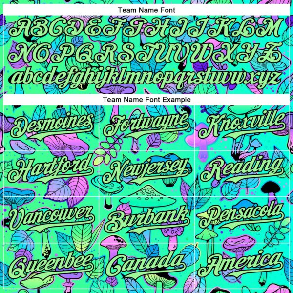 Custom Green Pea Green-Black 3D Pattern Design Trippy Magic Mushrooms Plant Authentic Baseball Jersey