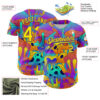 Custom Purple Light Yellow 3D Pattern Design Trippy Magic Mushrooms Trance Authentic Baseball Jersey