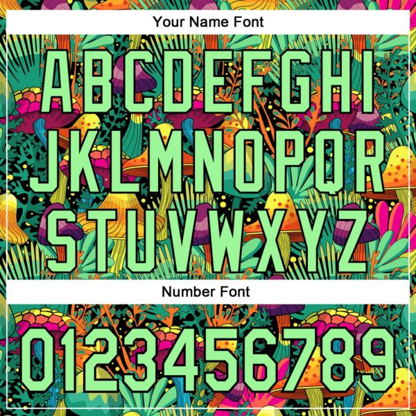 Custom Green Pea Green-Black 3D Pattern Design Trippy Magic Mushrooms Plant Authentic Baseball Jersey