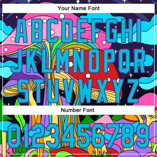 Custom Navy Lakes Blue-Purple 3D Pattern Design Trippy Psychedelic Magic Mushrooms Authentic Baseball Jersey