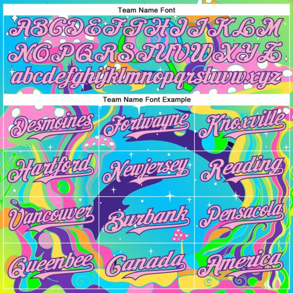 Custom Navy Light Pink-Purple 3D Pattern Design Trippy Psychedelic Magic Mushrooms Authentic Baseball Jersey