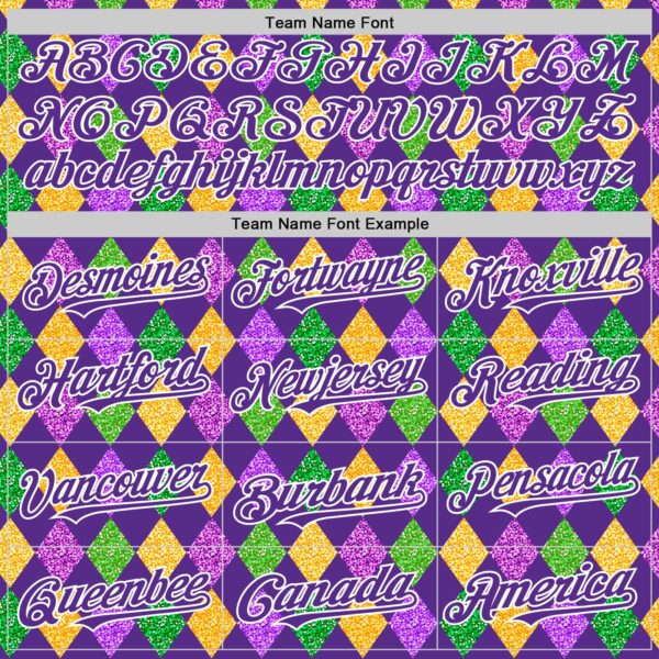 Custom Purple White 3D Pattern Design Mardi Gras Shrove Tuesday Authentic Baseball Jersey