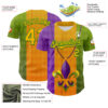 Custom Purple Gold-Grass Green 3D Pattern Design Mardi Gras Shrove Tuesday Authentic Baseball Jersey