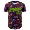 Custom Purple Grass Green-Gold 3D Pattern Design Mardi Gras Shrove Tuesday Authentic Baseball Jersey