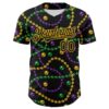 Custom Black Gold 3D Pattern Design Mardi Gras Shrove Tuesday Authentic Baseball Jersey