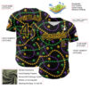 Custom Black Gold 3D Pattern Design Mardi Gras Shrove Tuesday Authentic Baseball Jersey