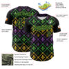Custom Black Aurora Green 3D Pattern Design Mardi Gras Shrove Tuesday Authentic Baseball Jersey