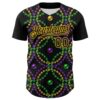 Custom Black Gold 3D Pattern Design Mardi Gras Shrove Tuesday Authentic Baseball Jersey
