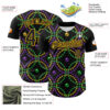 Custom Black Gold 3D Pattern Design Mardi Gras Shrove Tuesday Authentic Baseball Jersey