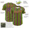 Custom Green Purple-Gold 3D Pattern Design Mardi Gras Shrove Tuesday Authentic Baseball Jersey