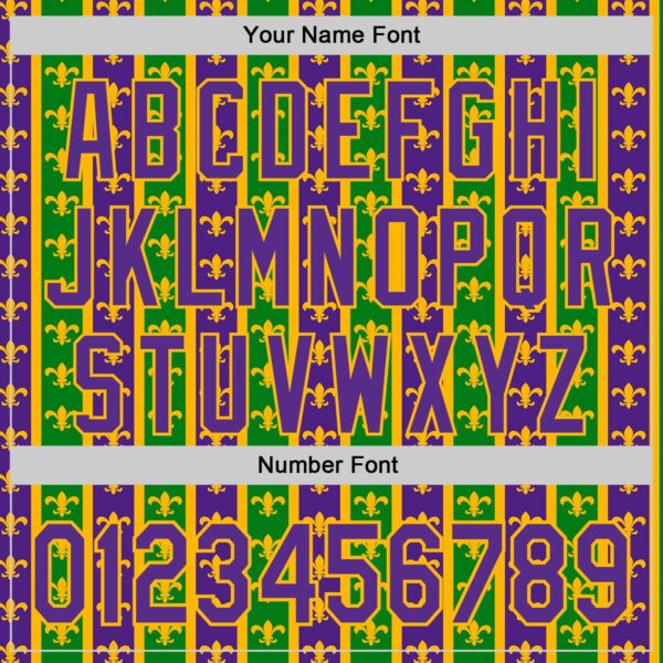 Custom Green Purple-Gold 3D Pattern Design Mardi Gras Shrove Tuesday Authentic Baseball Jersey