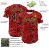 Custom Red Navy-Gold 3D Pattern Design Burner Costumes Paisley Bandana Authentic Baseball Jersey