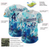 Custom White Navy 3D Pattern Design Burner Costumes Watercolor Paint Authentic Baseball Jersey