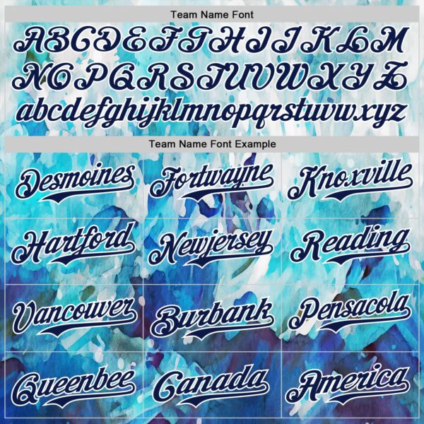 Custom White Navy 3D Pattern Design Burner Costumes Watercolor Paint Authentic Baseball Jersey