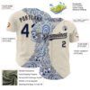 Custom Cream Navy Royal-Vegas Gold 3D Pattern Design Burner Costumes Paisley Authentic Baseball Jersey