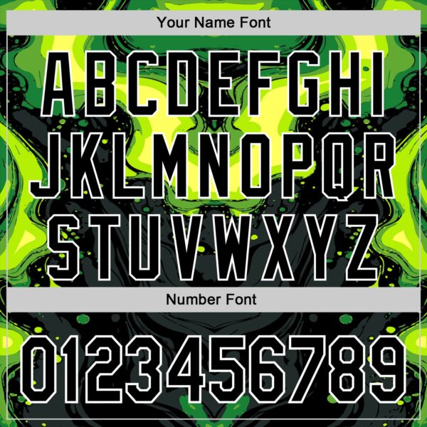 Custom Black Green-White 3D Pattern Design Rave Party Poison Liquid Authentic Baseball Jersey