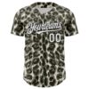 Custom Cream White-Black 3D Pattern Design Rave Party Animal Leopard Print Authentic Baseball Jersey