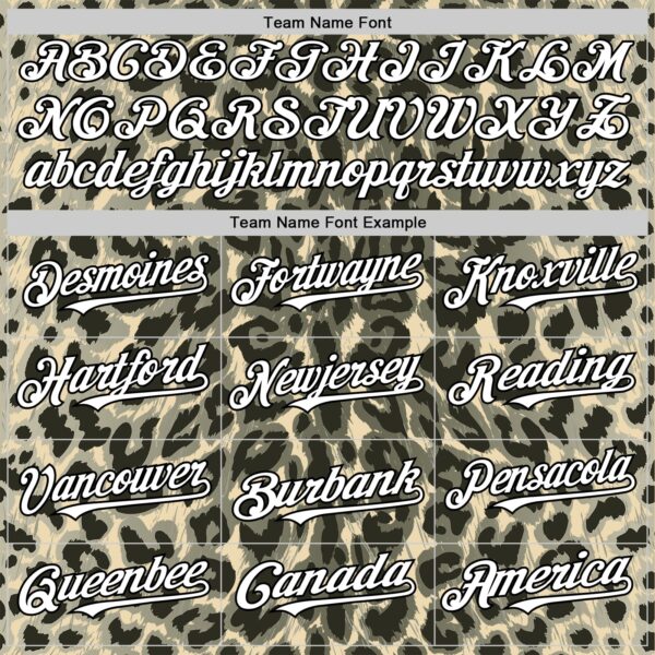 Custom Cream White-Black 3D Pattern Design Rave Party Animal Leopard Print Authentic Baseball Jersey