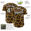 Custom Brown White-Black 3D Pattern Design Rave Party Animal Leopard Print Authentic Baseball Jersey