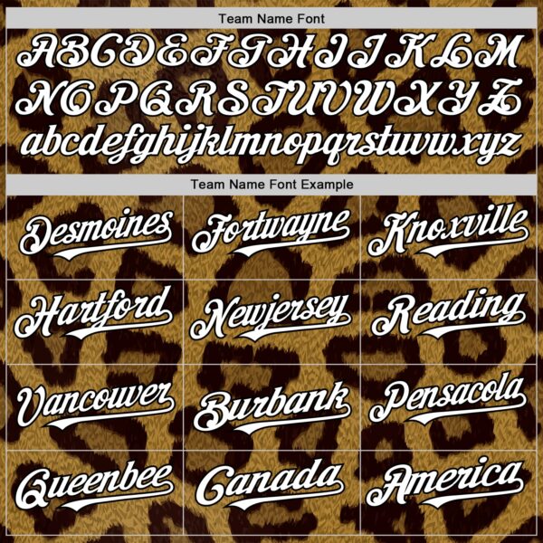 Custom Brown White-Black 3D Pattern Design Rave Party Animal Leopard Print Authentic Baseball Jersey