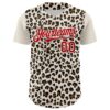 Custom Cream Red-White 3D Pattern Design Rave Party Animal Leopard Print Authentic Baseball Jersey