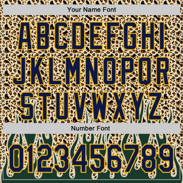 Custom Cream Navy-Gold 3D Pattern Design Rave Party Animal Leopard Print Authentic Baseball Jersey