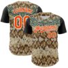 Custom Black Orange-White 3D Pattern Design Rave Party Animal Snake Python Print Authentic Baseball Jersey