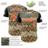 Custom Black Orange-White 3D Pattern Design Rave Party Animal Snake Python Print Authentic Baseball Jersey