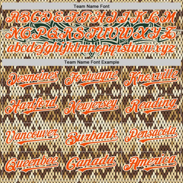 Custom Black Orange-White 3D Pattern Design Rave Party Animal Snake Python Print Authentic Baseball Jersey