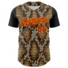Custom Black Red-Gold 3D Pattern Design Rave Party Animal Snake Python Print Authentic Baseball Jersey