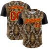 Custom Black Red-Gold 3D Pattern Design Rave Party Animal Snake Python Print Authentic Baseball Jersey