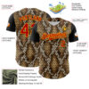 Custom Black Red-Gold 3D Pattern Design Rave Party Animal Snake Python Print Authentic Baseball Jersey