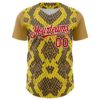 Custom Yellow Red Black-White 3D Pattern Design Rave Party Animal Snake Python Print Authentic Baseball Jersey