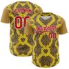 Custom Yellow Red Black-White 3D Pattern Design Rave Party Animal Snake Python Print Authentic Baseball Jersey