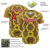 Custom Yellow Red Black-White 3D Pattern Design Rave Party Animal Snake Python Print Authentic Baseball Jersey