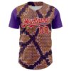 Custom Purple Red-White 3D Pattern Design Rave Party Animal Snake Python Print Authentic Baseball Jersey