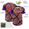 Custom Purple Red-White 3D Pattern Design Rave Party Animal Snake Python Print Authentic Baseball Jersey