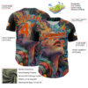 Custom Green Orange Black-White 3D Pattern Design Rave Party Trippy Magic Mushroom Authentic Baseball Jersey