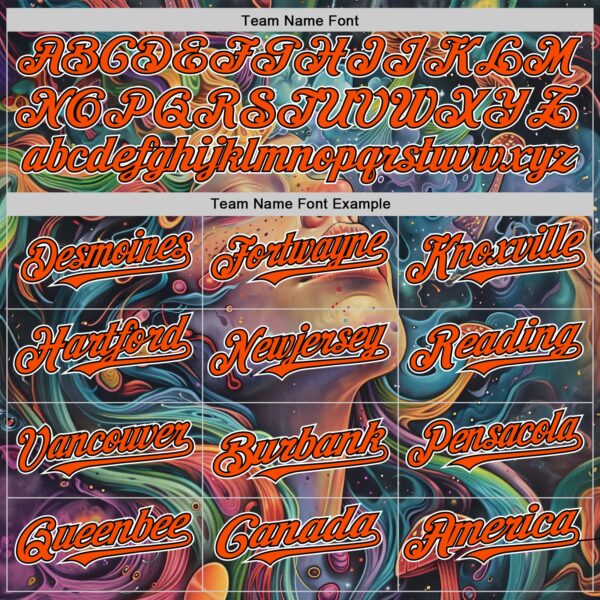 Custom Green Orange Black-White 3D Pattern Design Rave Party Trippy Magic Mushroom Authentic Baseball Jersey