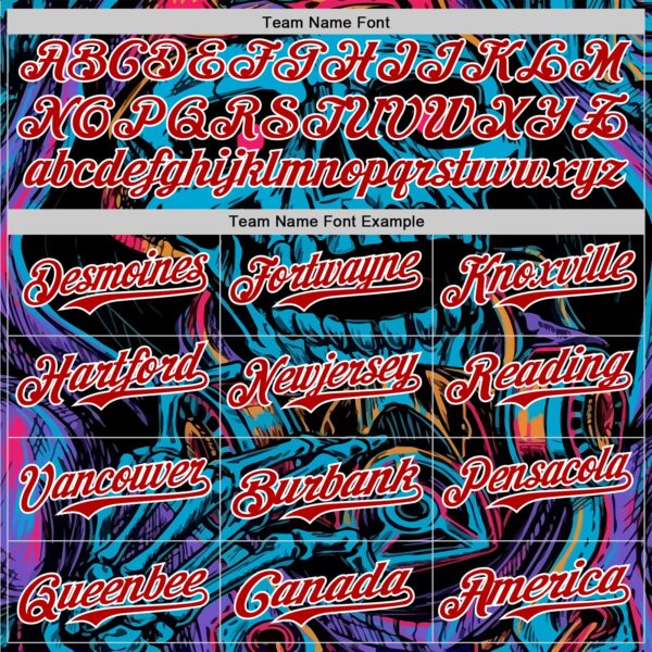 Custom Black Red-White 3D Pattern Design Burner Costumes Horror Skull Authentic Baseball Jersey