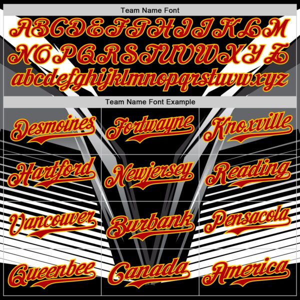 Custom Black Red-Yellow 3D Pattern Design Burner Costumes Mecha Authentic Baseball Jersey