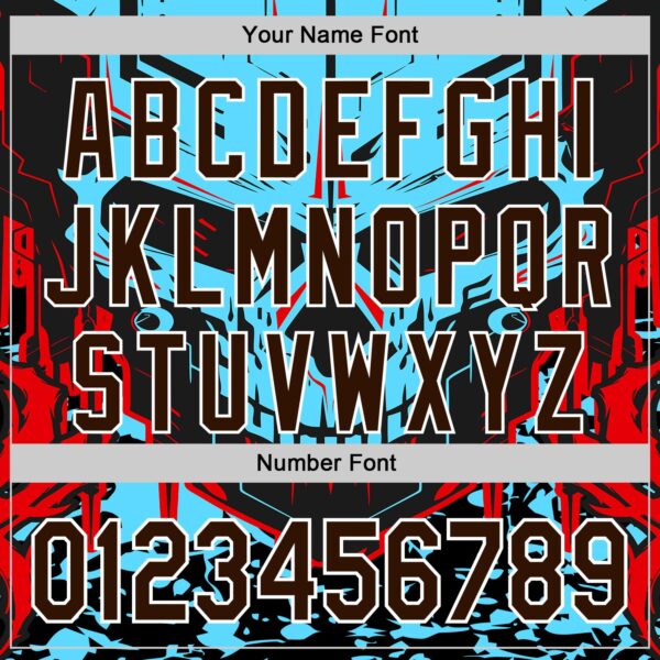 Custom Blue Brown-White 3D Pattern Design Burner Costumes Cyber Skull Authentic Baseball Jersey