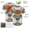 Custom Cream Red-Yellow 3D Pattern Design Burner Costumes Hell Skull Authentic Baseball Jersey
